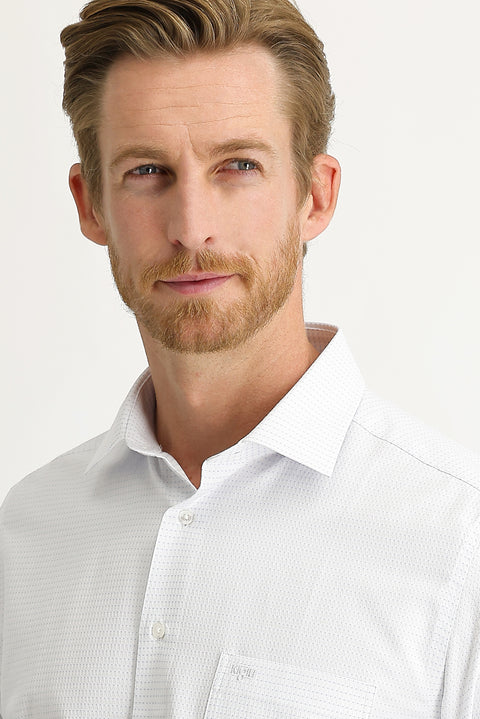 Açık Mavi Uzun Kol Klasik Desenli Gömlek