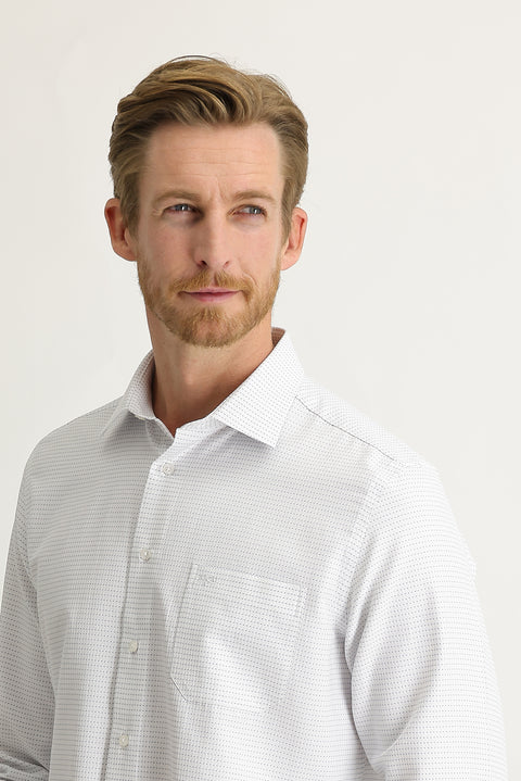 Koyu Mavi  Uzun Kol Klasik Desenli Gömlek