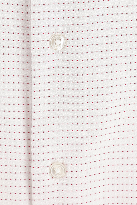 Koyu Kırmızı Uzun Kol Klasik Desenli Gömlek