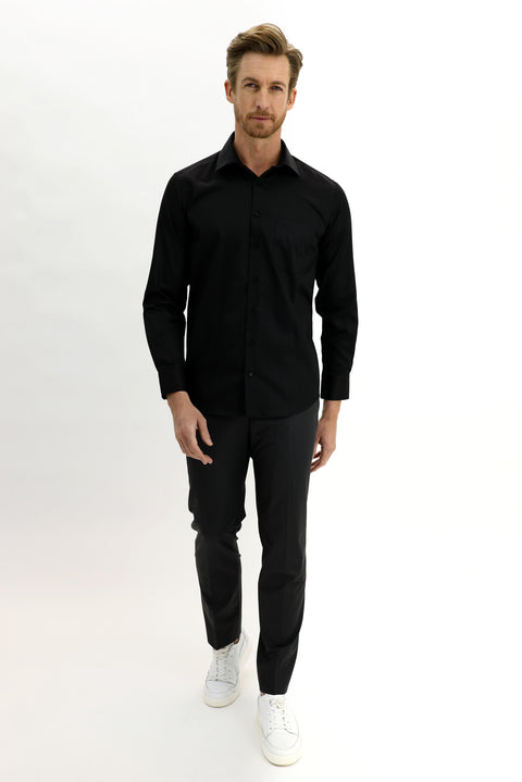 Black Long Sleeve Non-Iron Classic Shirt