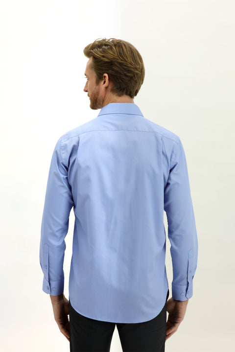 Açık Mavi Uzun Kol Non Iron Klasik Pamuklu Gömlek
