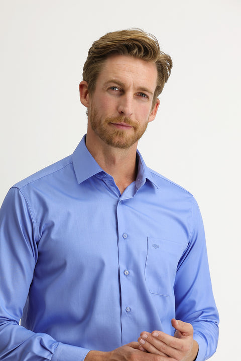 Aqua Mavisi Uzun Kol Non Iron Klasik Gömlek