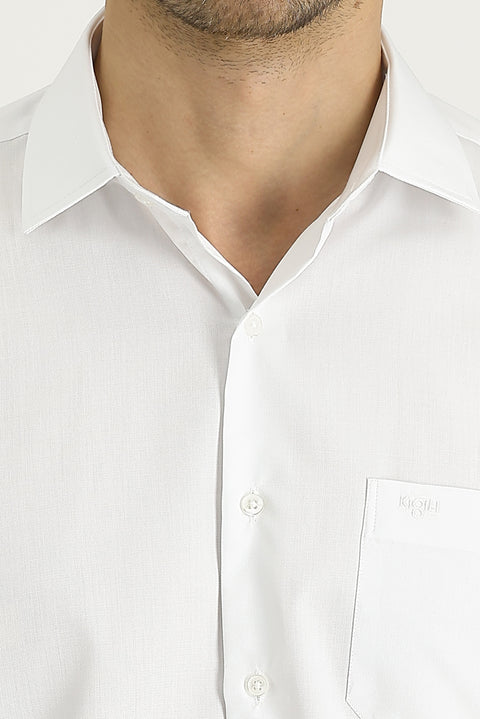 Beyaz Uzun Kol Non Iron Klasik Gömlek
