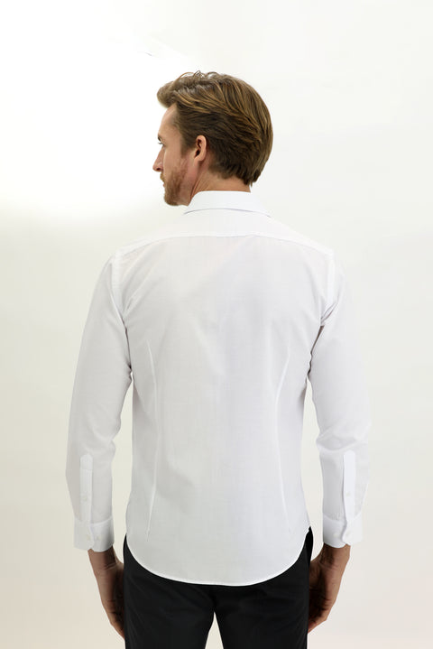 Beyaz Uzun Kol Non Iron Klasik Gömlek