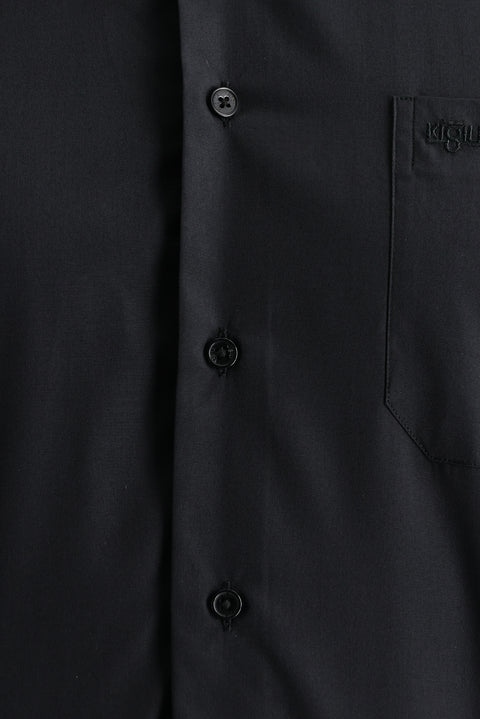 Siyah Uzun Kol Klasik Pamuklu Gömlek