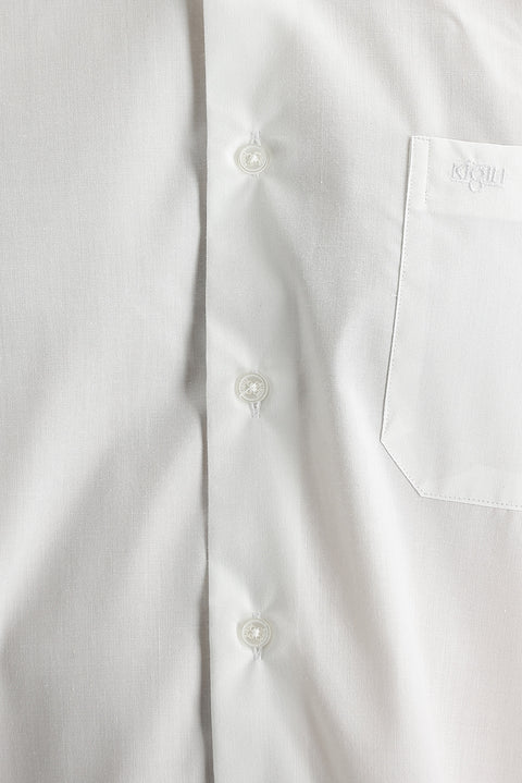 Beyaz Uzun Kol Klasik Pamuklu Gömlek