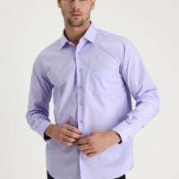 Lila Uzun Kol Klasik Gömlek