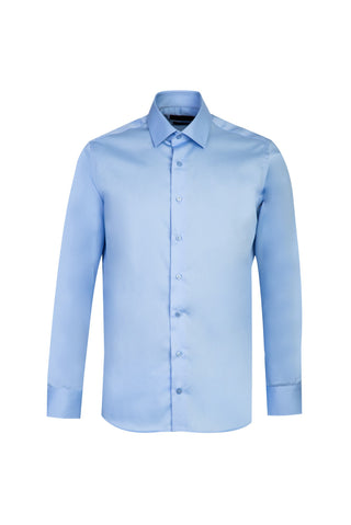  Aç?k Mavi Uzun Kol Non Iron Klasik Pamuklu Gömlek-Ki??l?