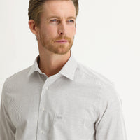 Açık Kahve  Uzun Kol Klasik Çizgili Gömlek