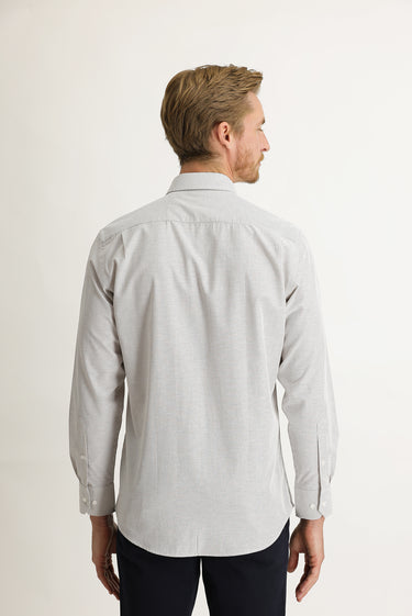 Açık Kahve  Uzun Kol Klasik Çizgili Gömlek