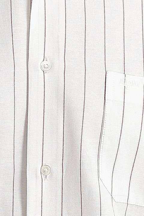 Dark Burgundy Long Sleeve Regular Fit Striped Shirt