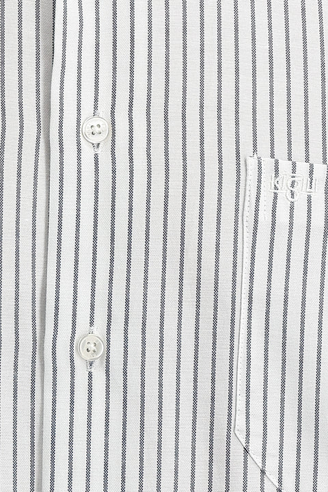 Siyah Uzun Kol Regular Fit Çizgili Gömlek