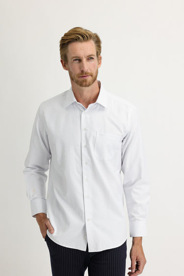 Uçuk Mavi Uzun Kol Regular Fit Kareli Gömlek