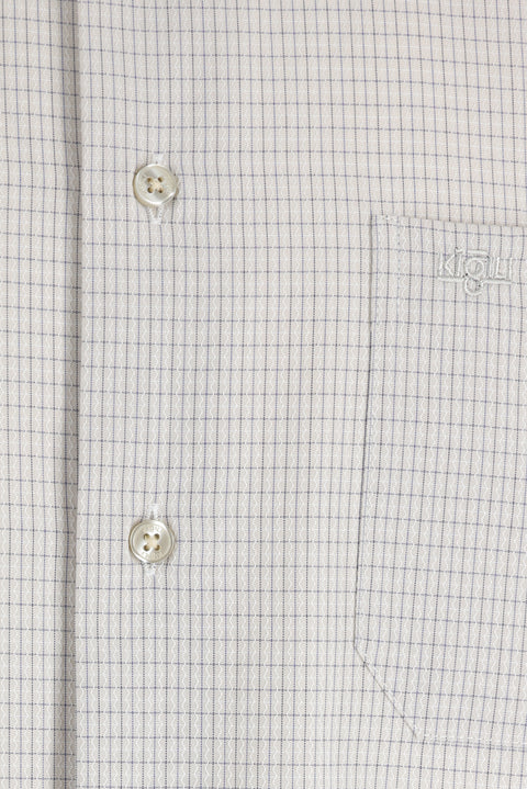 Açık Lacivert Uzun Kol Regular Fit Kareli Gömlek