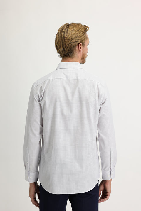 Orta Lacivert Uzun Kol Regular Fit Kareli Gömlek