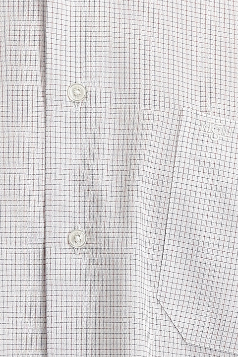 Mercan Kırmızı Uzun Kol Regular Fit Kareli Gömlek