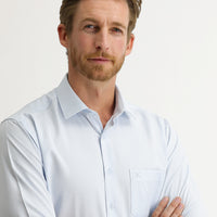 Uçuk Mavi Uzun Kol Desenli Klasik Gömlek