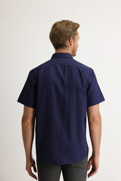 Dark Navy Short-Sleeve Regular Fit Shirt