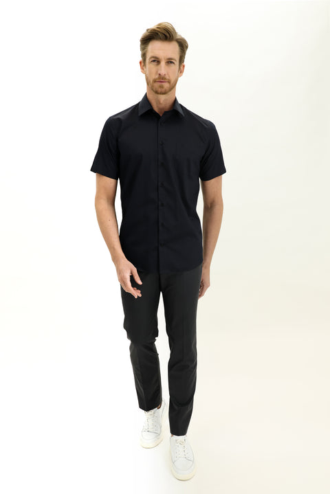 Light Black Short Sleeve Regular Fit Shirt
