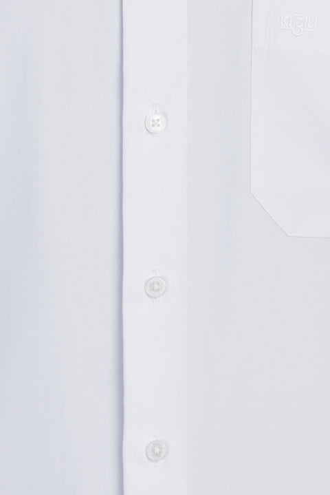 Beyaz Kısa Kol Regular Fit Gömlek