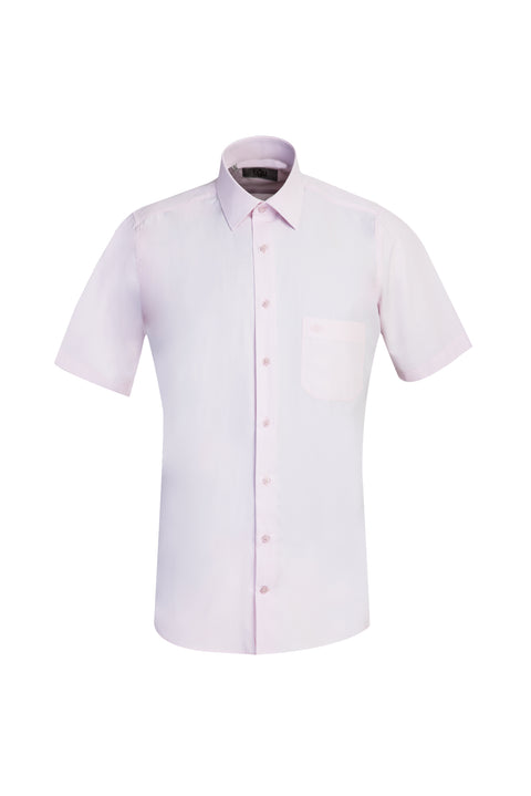 Dusty Pink Short-Sleeve Regular Fit Shirt