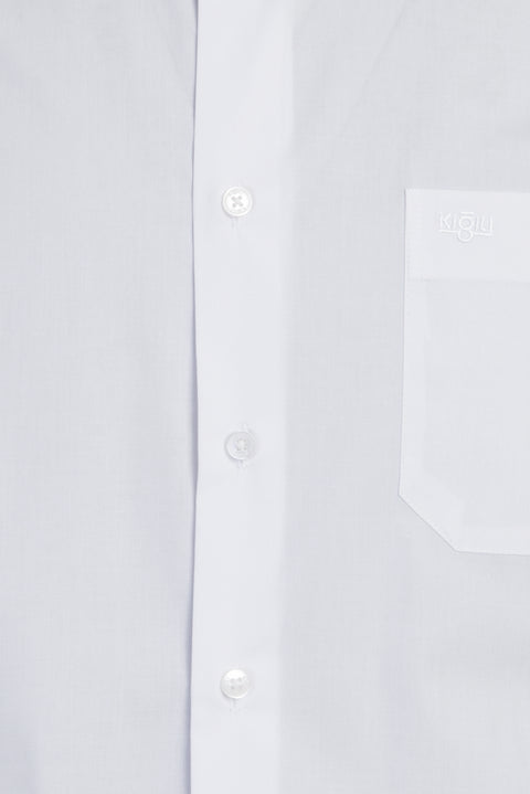 Beyaz Kısa Kol Regular Fit Pamuklu Gömlek