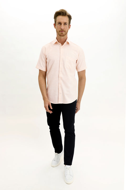 Yavru Ağzı Kısa Kol Regular Fit Desenli Spor Gömlek