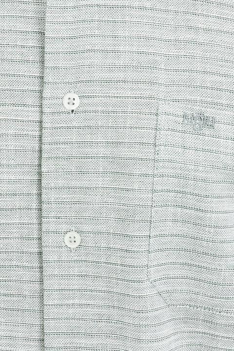 Orman Yeşili Kısa Kol Regular Fit Desenli Spor Gömlek