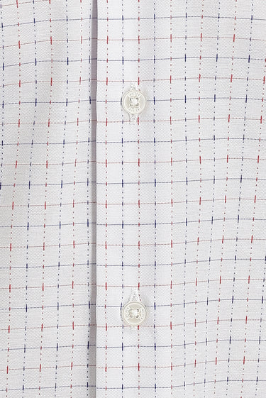  Beyaz Uzun Kol Slim Fit Dar Kesim Desenli Gömlek