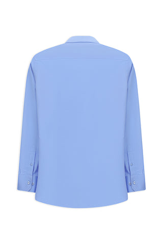  Açık Mavi Uzun Kol Slim Fit Dar Kesim Klasik Su İtici Leke Tutmaz 4 Mevsim Pamuk Gömlek