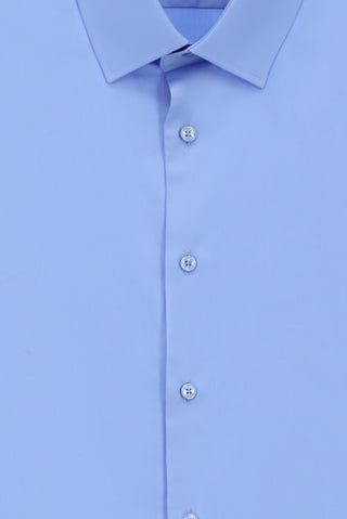  Açık Mavi Uzun Kol Slim Fit Dar Kesim Klasik Su İtici Leke Tutmaz 4 Mevsim Pamuk Gömlek
