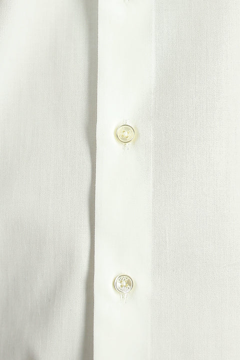White Long Sleeve Slim Fit Classic Nano Care Water Repellent Stain Resistant 4 Seasons Cotton Shirt