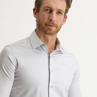 Orta Gri Uzun Kol Slim Fit Dar Kesim Non Iron Saten Pamuklu Gömlek