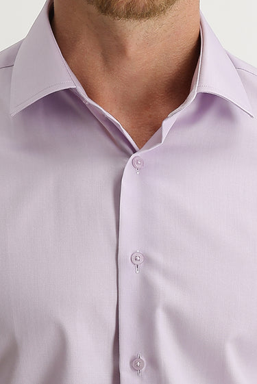  Lila Uzun Kol Slim Fit Dar Kesim Non Iron Pamuklu Gömlek