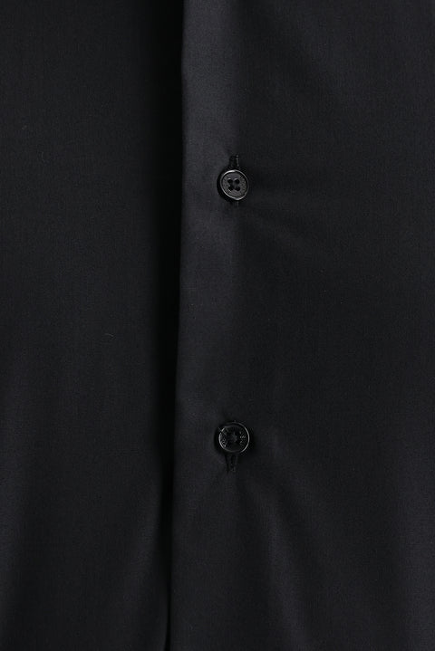 Siyah Uzun Kol Slim Fit Dar Kesim Klasik Pamuklu Gömlek