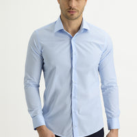 Uçuk Mavi Uzun Kol Slim Fit Dar Kesim Klasik Pamuklu Gömlek