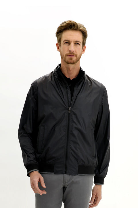 Siyah Mevsimlik Ribanalı Mont