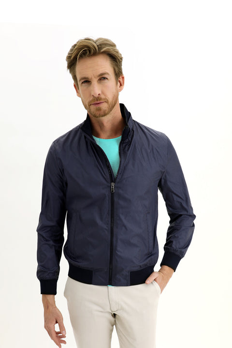 Koyu Lacivert Mevsimlik Ribanalı Mont