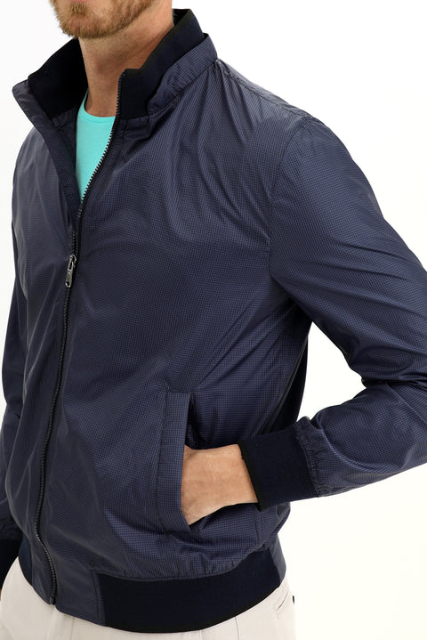 Koyu Lacivert Mevsimlik Ribanalı Mont