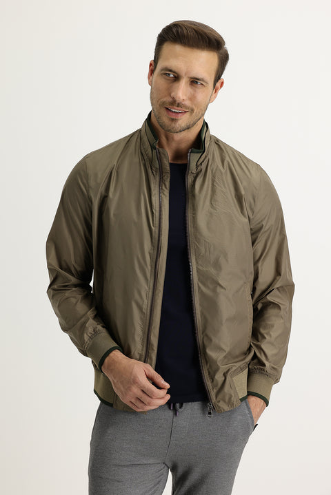 Medium Khaki Seasonal Ribbed Jacket