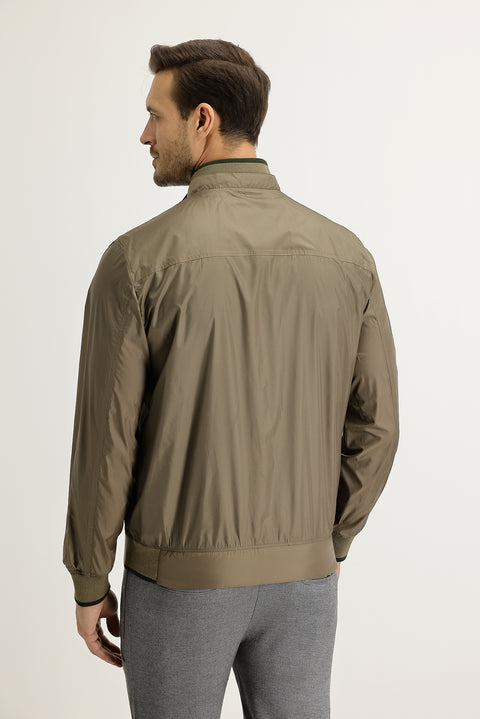 Medium Khaki Seasonal Ribbed Jacket