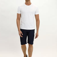 Koyu Lacivert Slim Fit Dar Kesim Bermuda Şort