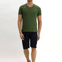 Koyu Lacivert Slim Fit Dar Kesim Bermuda Şort