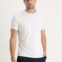 Beyaz Bisiklet Yaka Slim Fit Dar Kesim Tişört