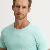 Su Mavisi Bisiklet Yaka Slim Fit Dar Kesim Pamuk Tişört