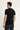 Siyah V Yaka Slim Fit Dar Kesim Nakışlı Tişört