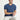 Koyu İndigo V Yaka Slim Fit Dar Kesim Nakışlı Tişört