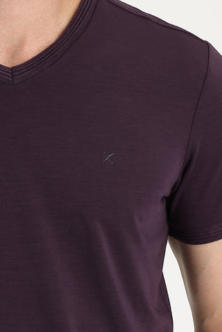  Mürdüm V Yaka Slim Fit Dar Kesim Nakışlı Tişört