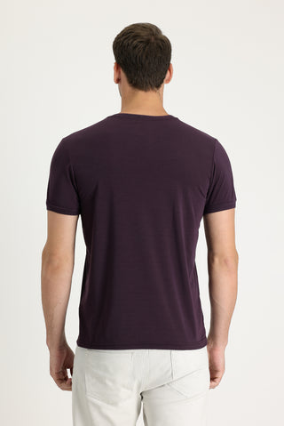  Mürdüm V Yaka Slim Fit Dar Kesim Nakışlı Tişört