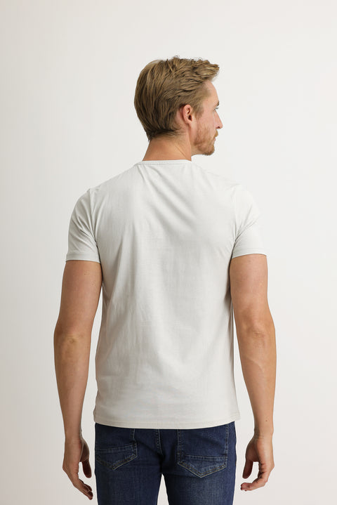 Taş V Yaka Slim Fit Dar Kesim Pamuk Tişört